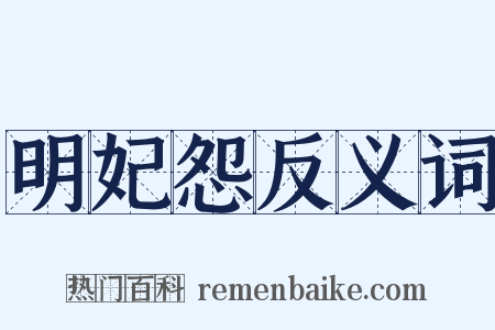 明妃怨反义词是什么意思的图片